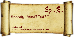 Szendy Renátó névjegykártya