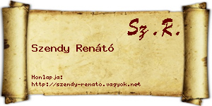 Szendy Renátó névjegykártya