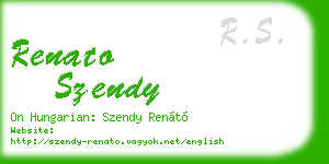 renato szendy business card